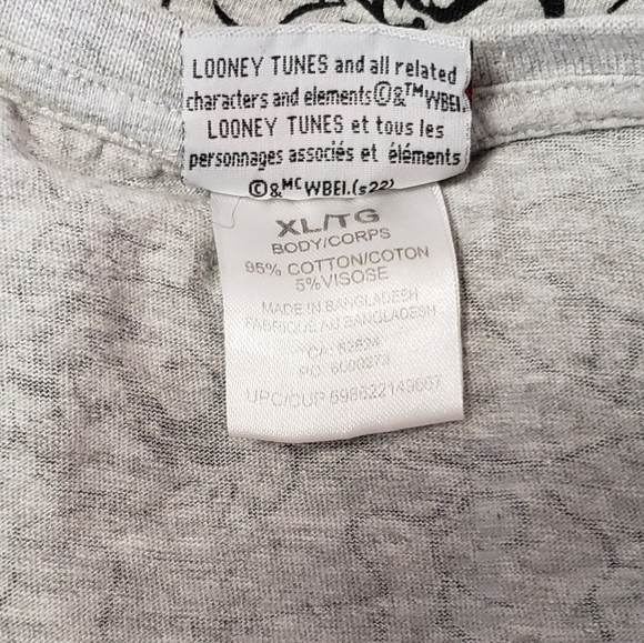 Looney Tunes TAZ Sleeveless Tank Top Muscle Shirt Grey Black Size XL - Picture 7 of 10